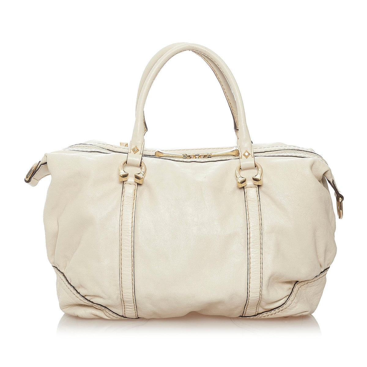 Gucci Horsebit Nail Leather Boston Bag (SHG-37755)