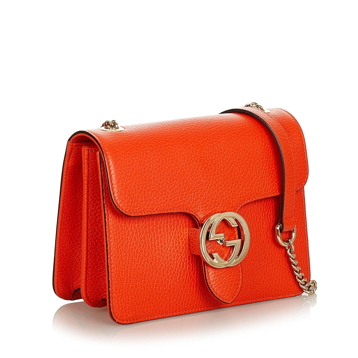 Gucci Interlocking G Chain Leather Crossbody Bag (SHG-37320)