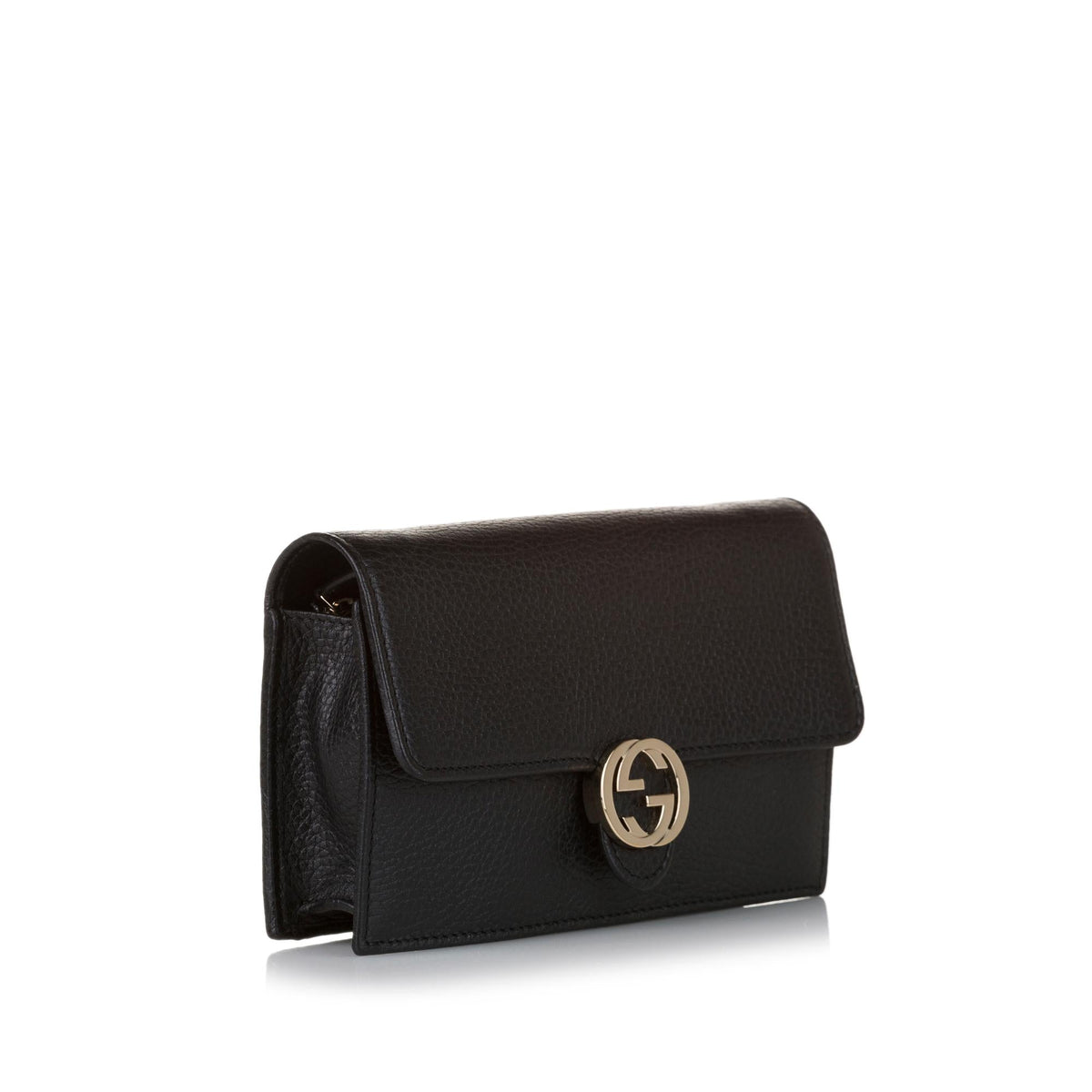 Gucci Interlocking G Chain Leather Wallet on Chain (SHG-31579)