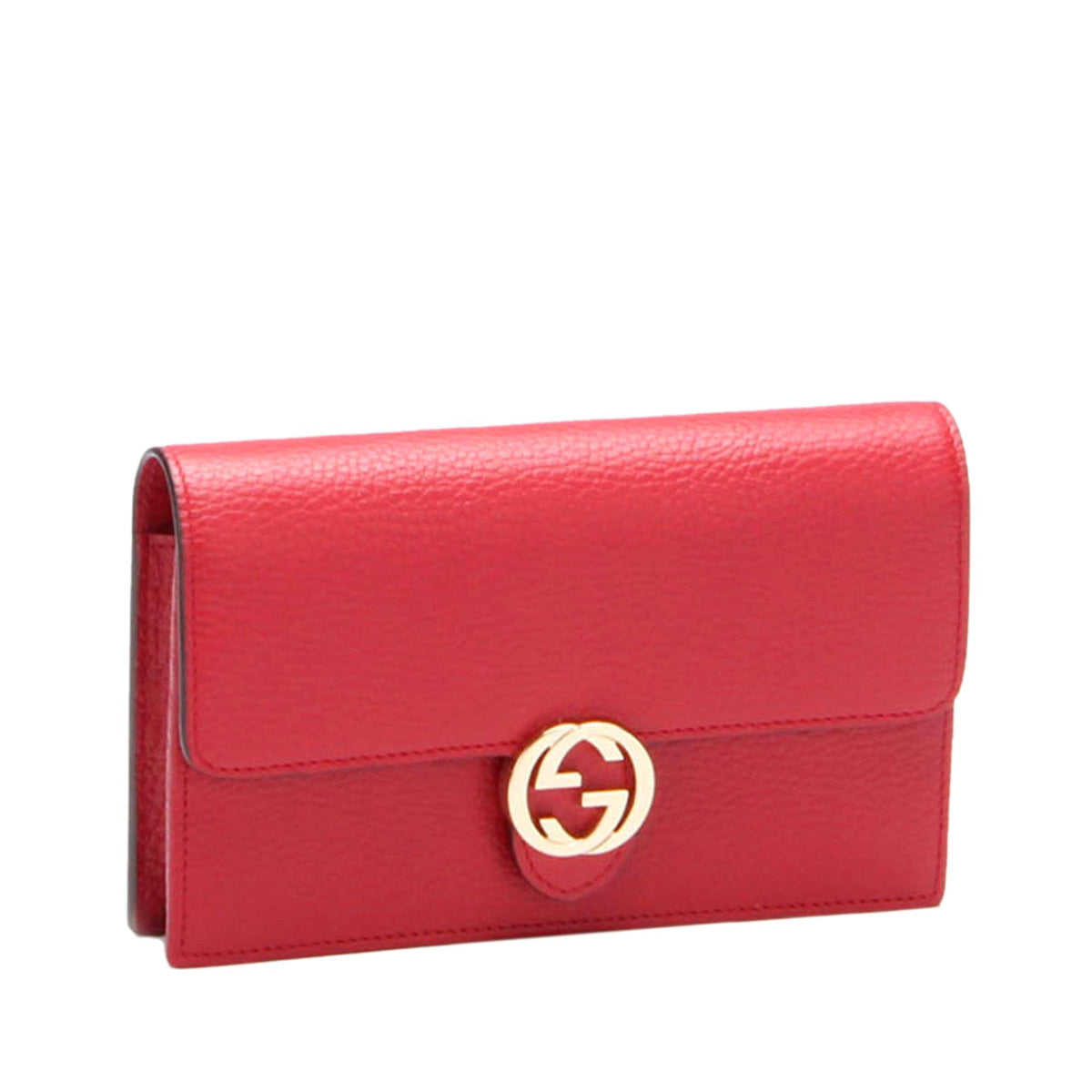 Gucci Interlocking G Chain Leather Wallet on Chain (SHG-Y5MFig)