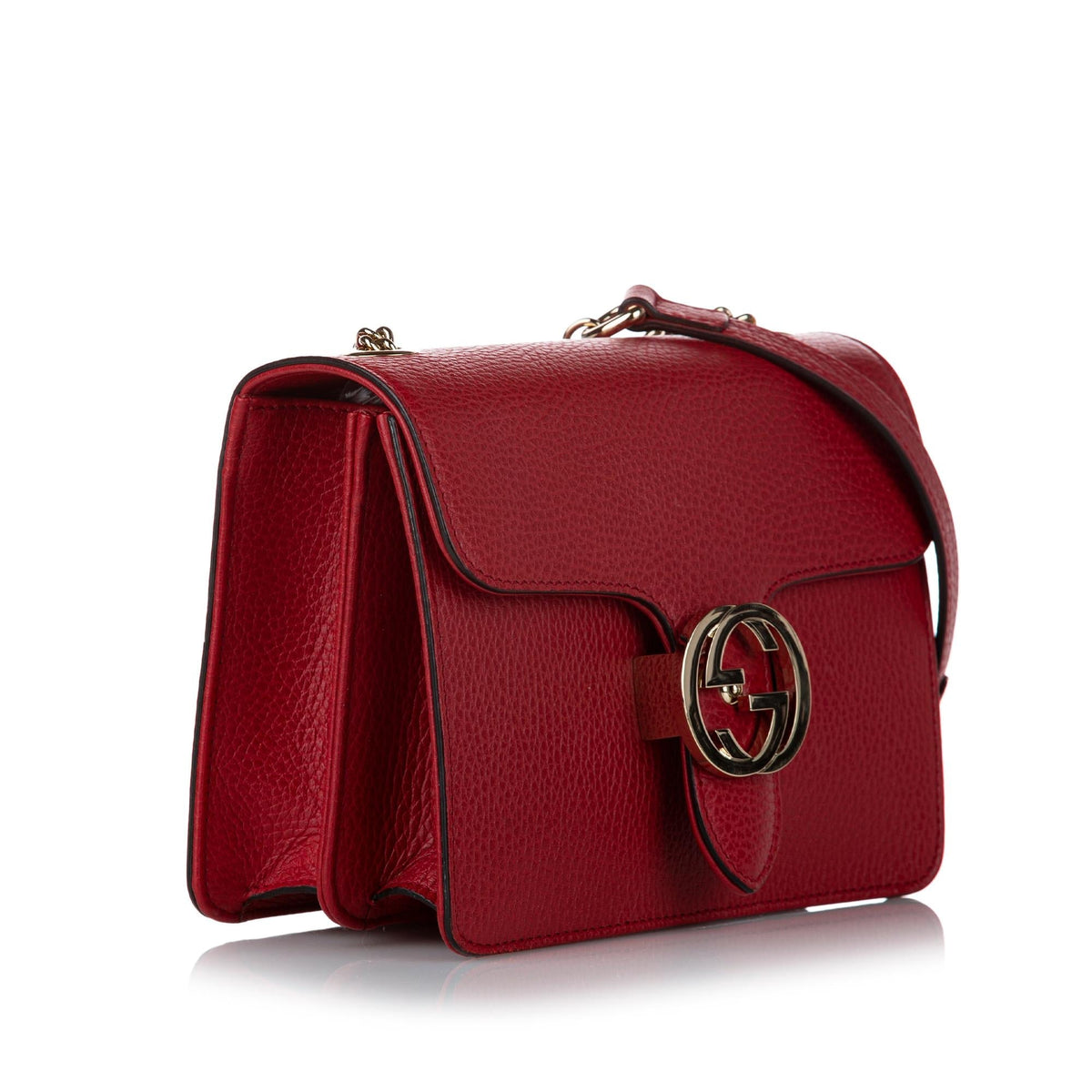 Gucci Interlocking G Leather Crossbody Bag (SHG-31144)