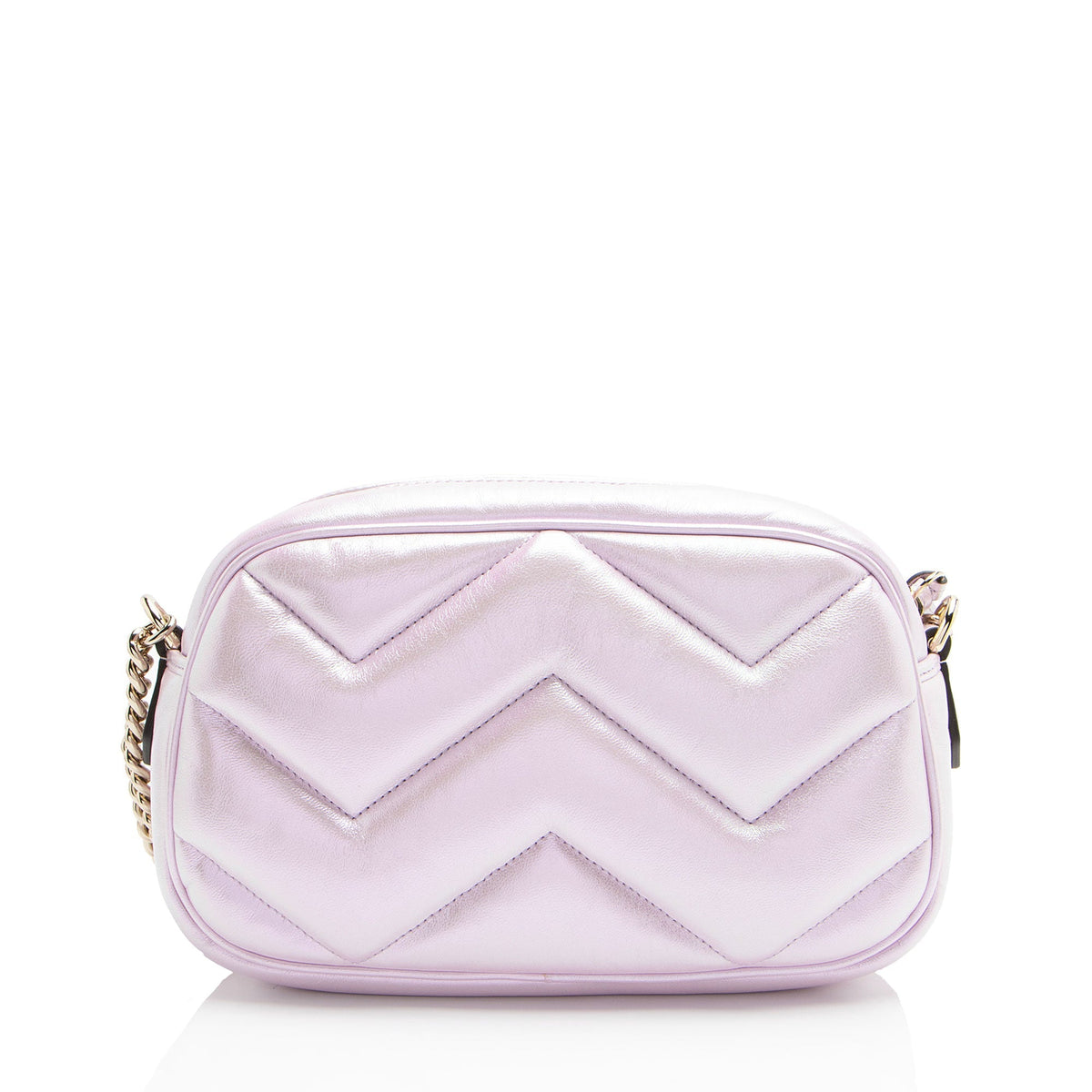 Gucci Matelasse Padded Iridescent Leather GG Marmont Small Camera Bag
