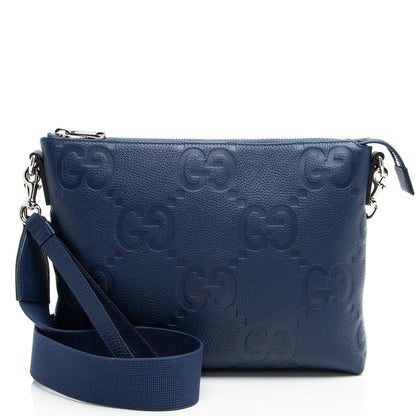 Gucci Jumbo GG Embossed Leather Medium Messenger