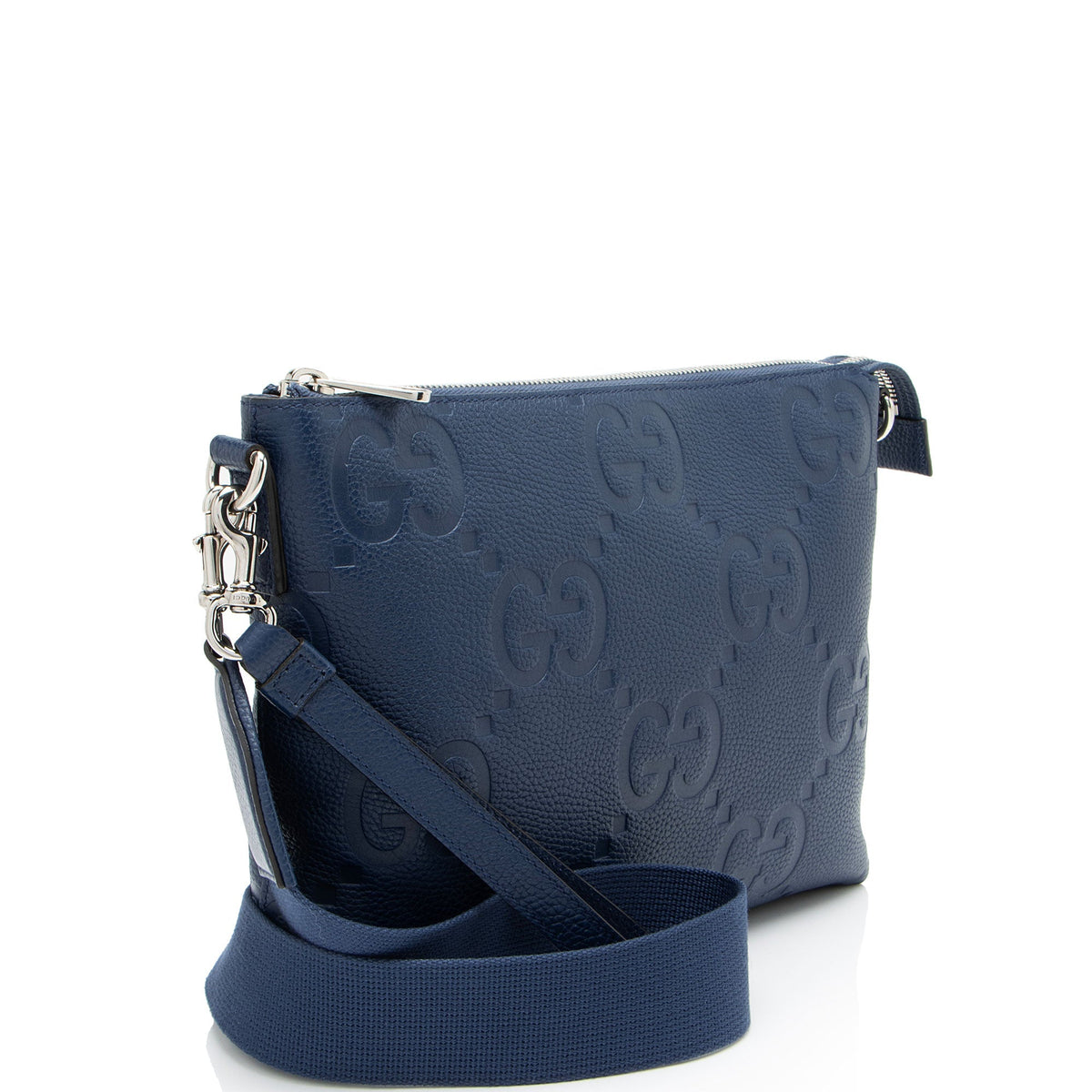 Gucci Jumbo GG Embossed Leather Medium Messenger