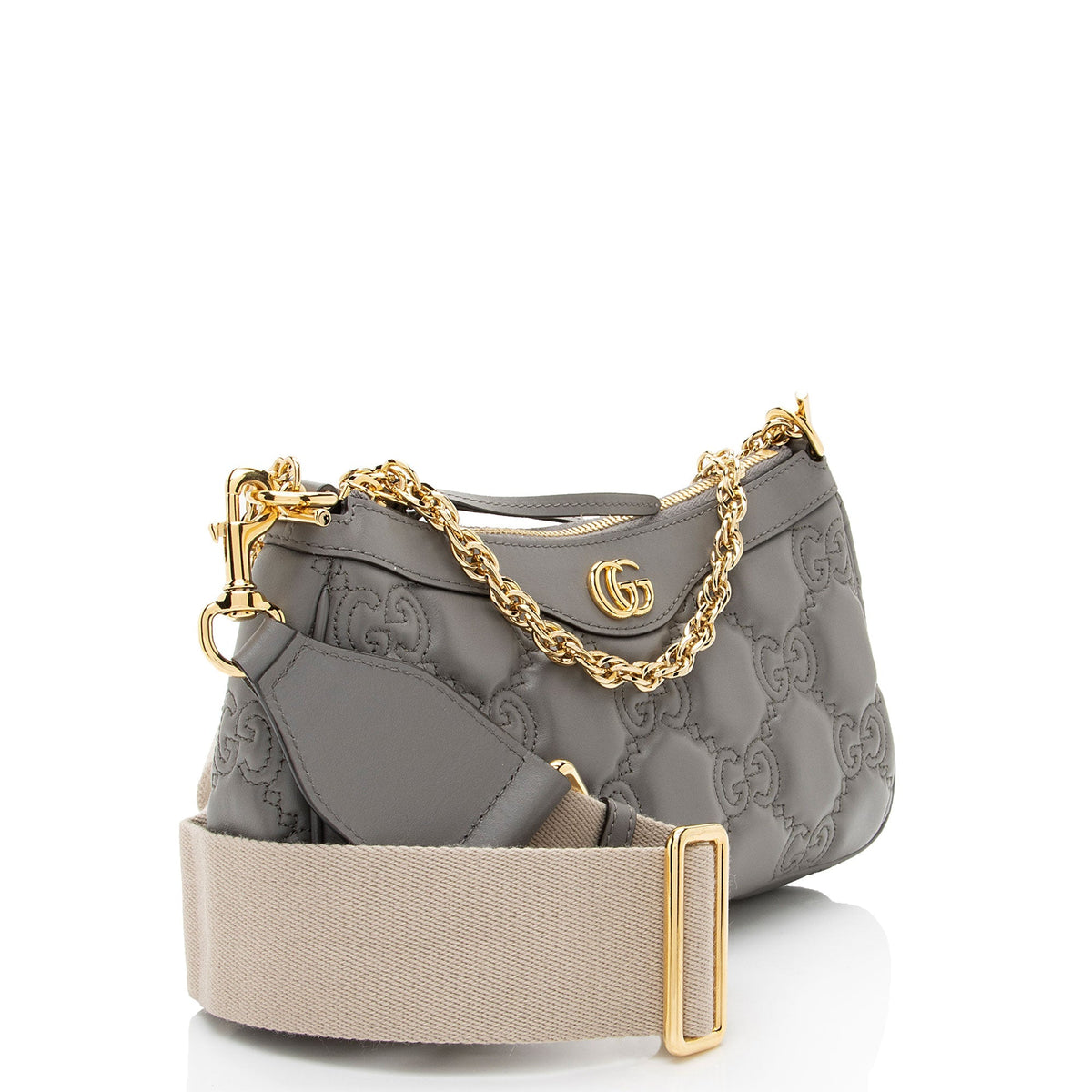 Gucci Jumbo GG Matelasse Leather Chain Small Crossbody