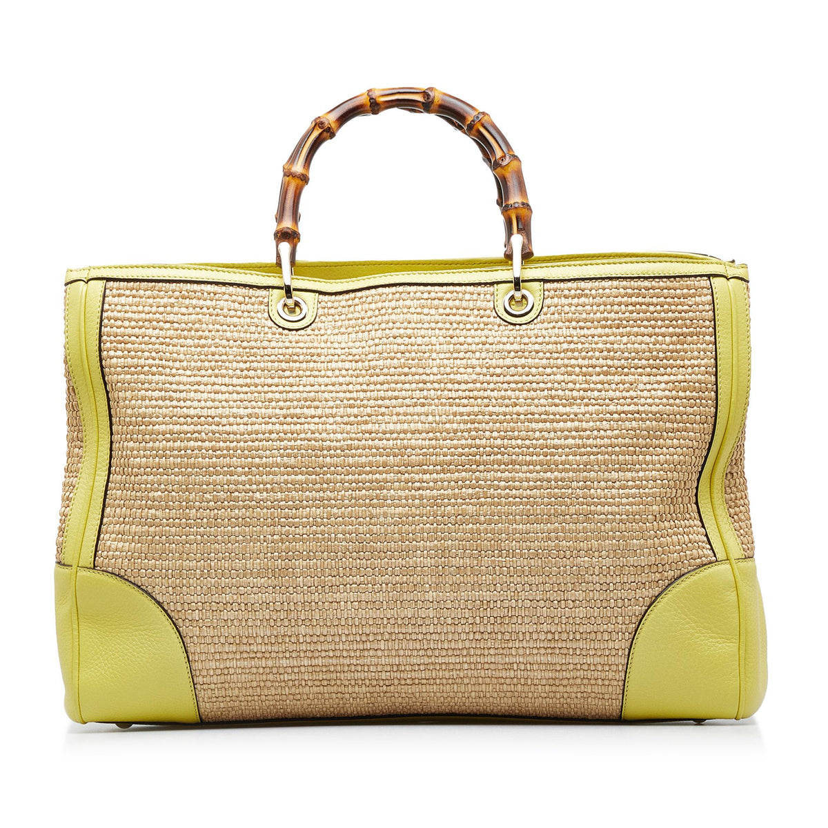 Gucci Large Bamboo Raffia Satchel (SHG-xxZMBj)