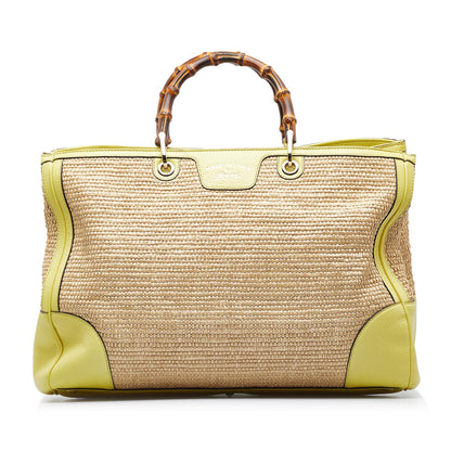 Gucci Large Bamboo Raffia Satchel (SHG-xxZMBj)