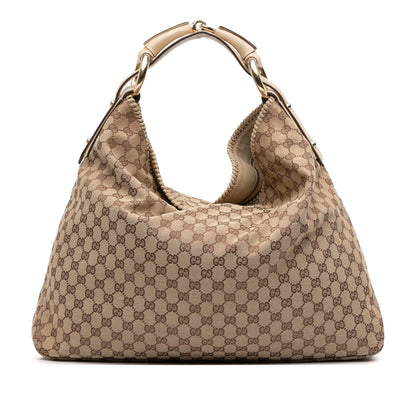 Gucci Large GG Canvas Horsebit Hobo