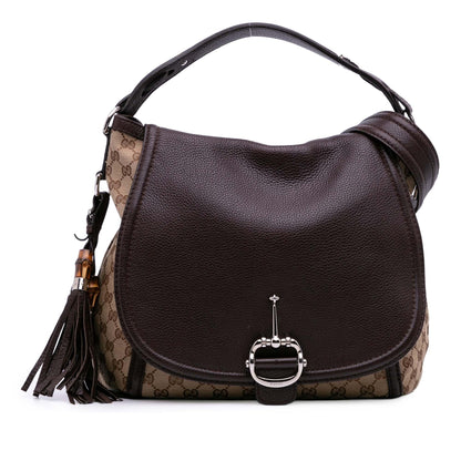Gucci Large GG Canvas Techno Horsebit Satchel