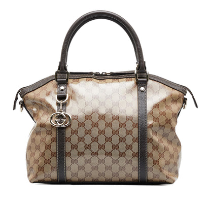Gucci Large GG Crystal Charm Dome Bag (SHG-7wkE8H)