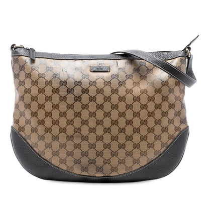 Gucci Large GG Crystal Half Moon Crossbody