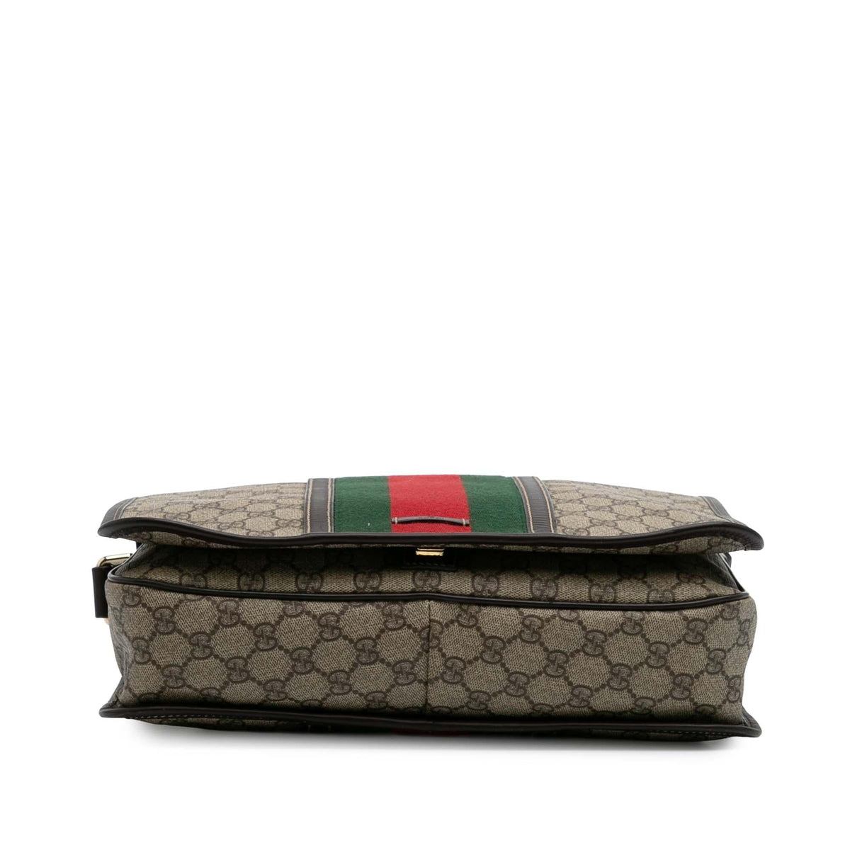 Gucci Large GG Supreme Web Flap Messenger Bag