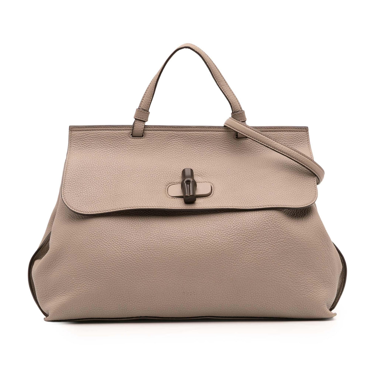 Gucci Large Leather Bamboo Daily Satchel