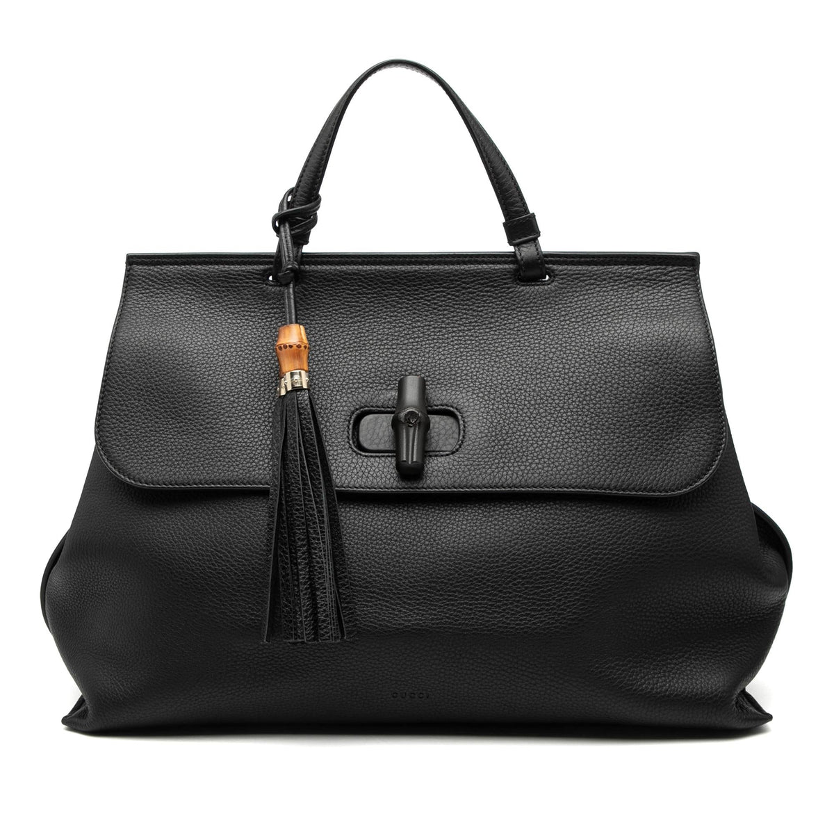 Gucci Large Leather Bamboo Daily Satchel