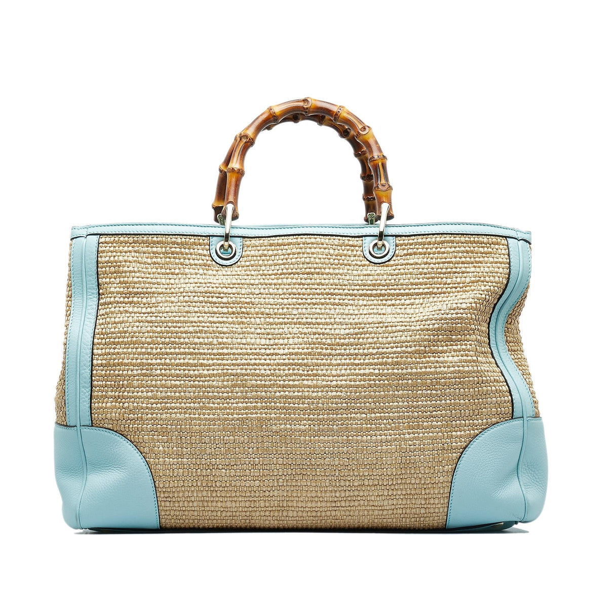 Gucci Large Raffia Bamboo Shopper (SHG-wkXCkH)