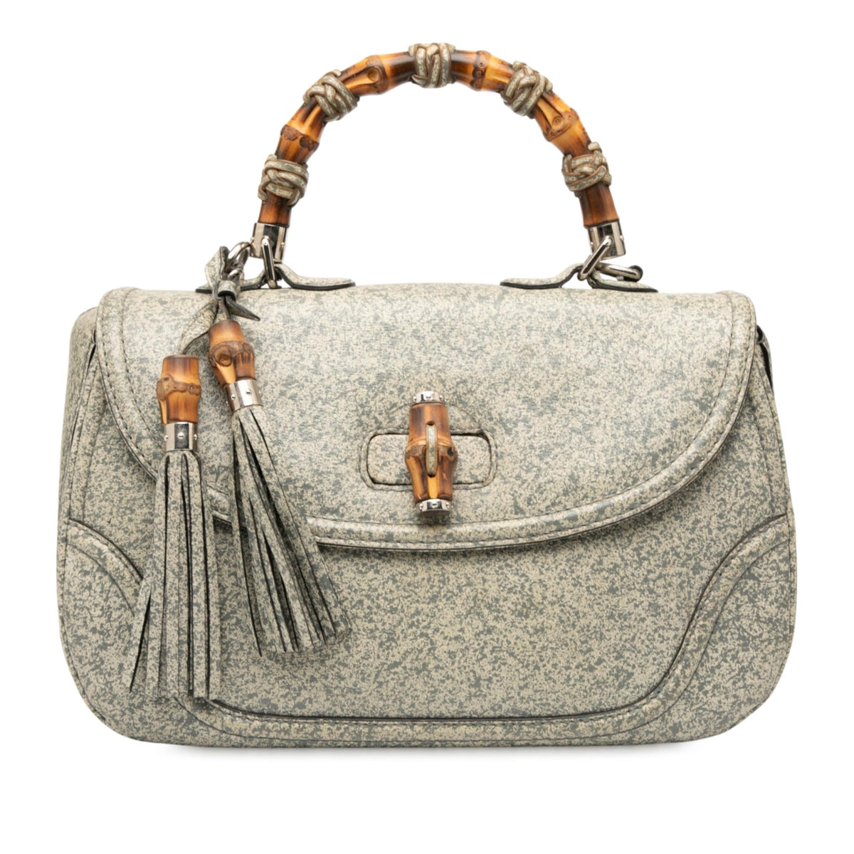 Gucci Large Speckled Leather New Bamboo Top Handle Bag