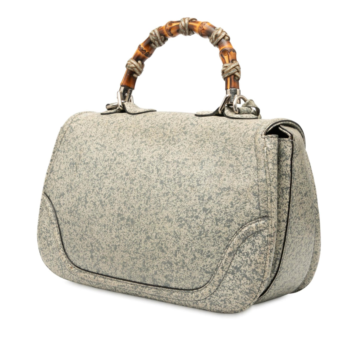 Gucci Large Speckled Leather New Bamboo Top Handle Bag