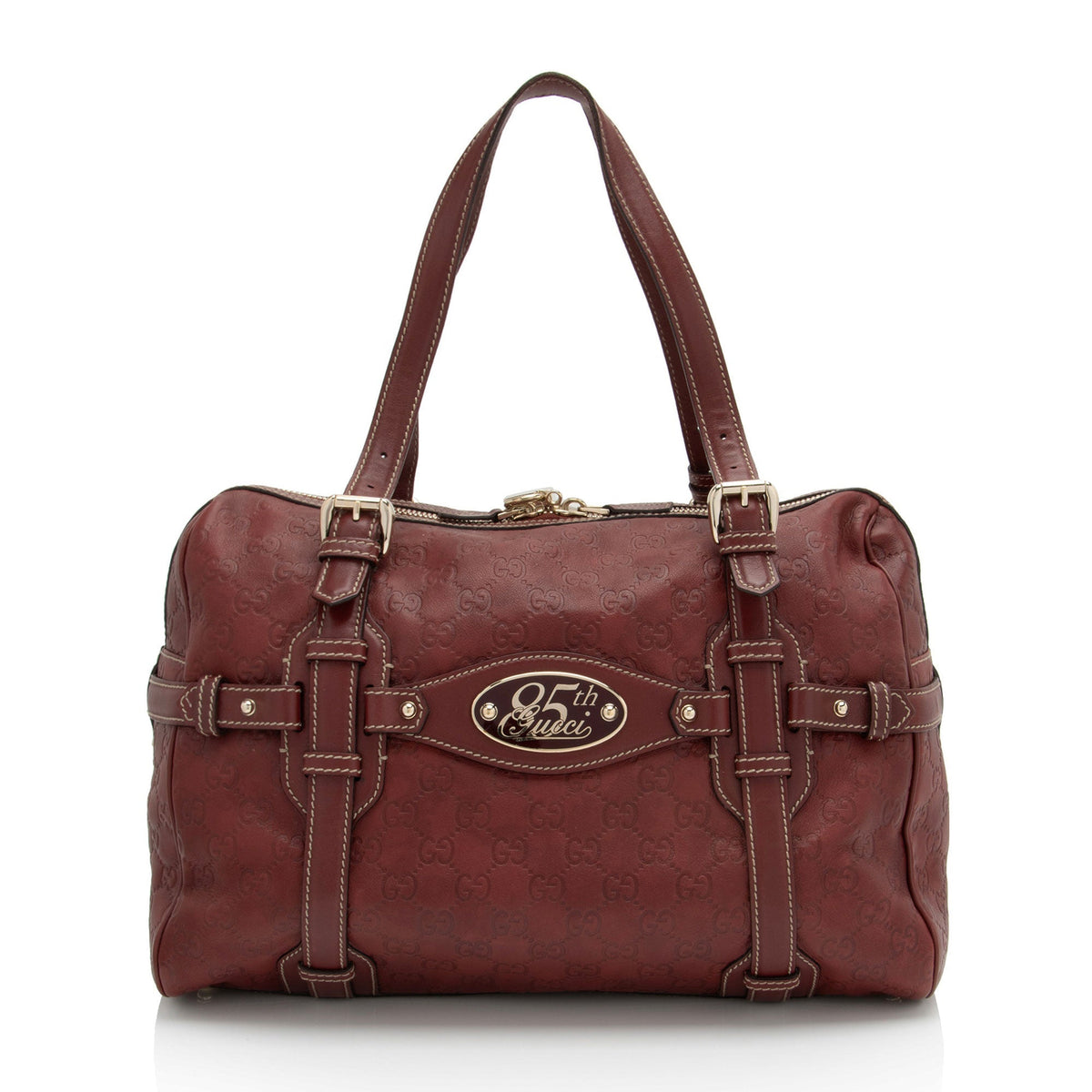 Gucci Guccissima Leather 85th Anniversary Horsebit Boston Bag (SHF-6tFCDk)