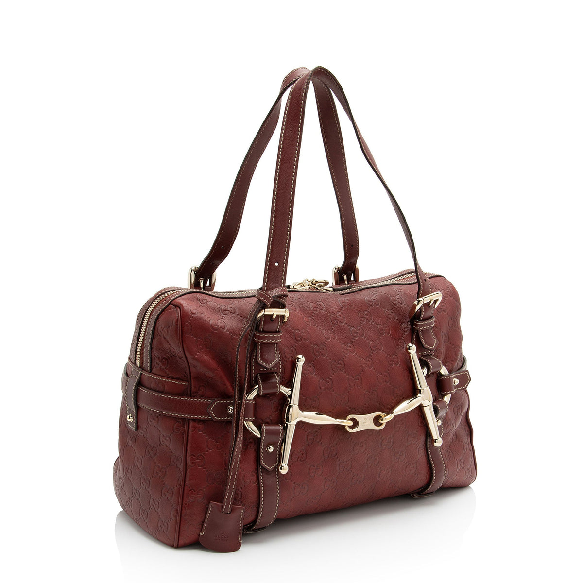 Gucci Guccissima Leather 85th Anniversary Horsebit Boston Bag (SHF-6tFCDk)