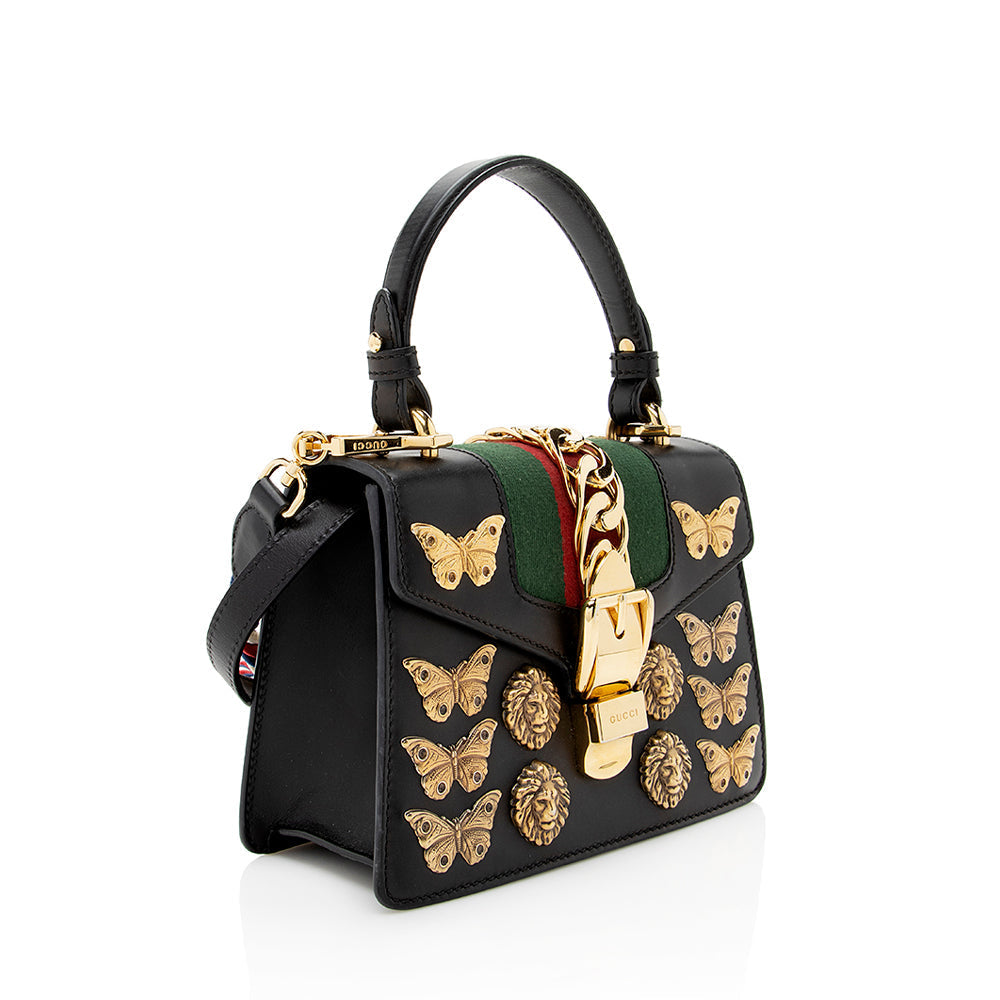 Gucci Leather Animal Studs Sylvie Mini Bag (SHF-19238)