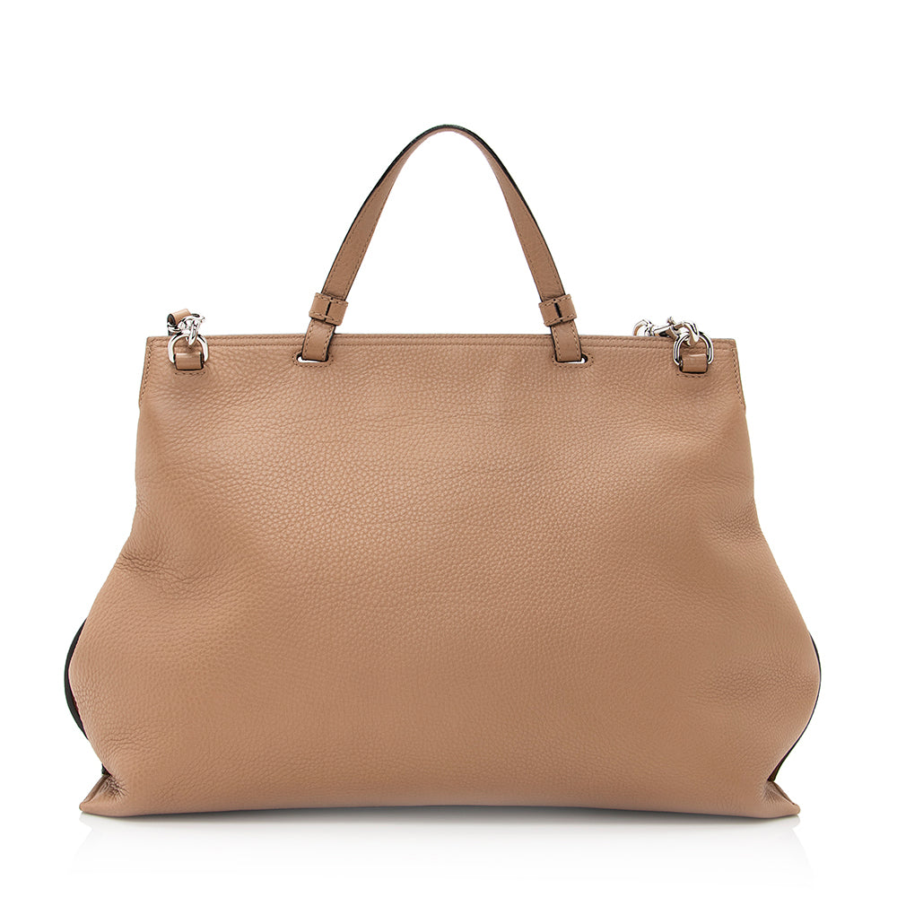 Gucci Leather Bamboo Daily Large Satchel (SHF-20630)