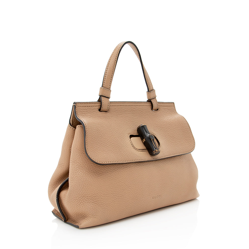 Gucci Leather Bamboo Daily Small Satchel (SHF-19674)