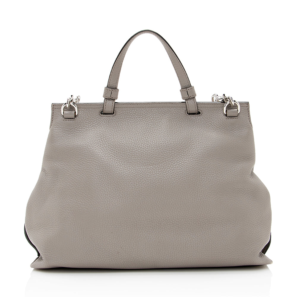 Gucci Leather Bamboo Daily Medium Satchel (SHF-21285)