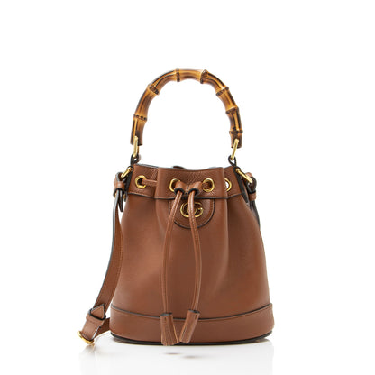 Gucci Leather Bamboo Diana Mini Bucket Bag
