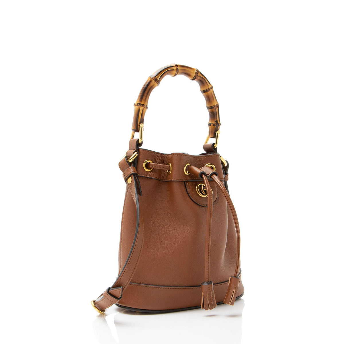 Gucci Leather Bamboo Diana Mini Bucket Bag