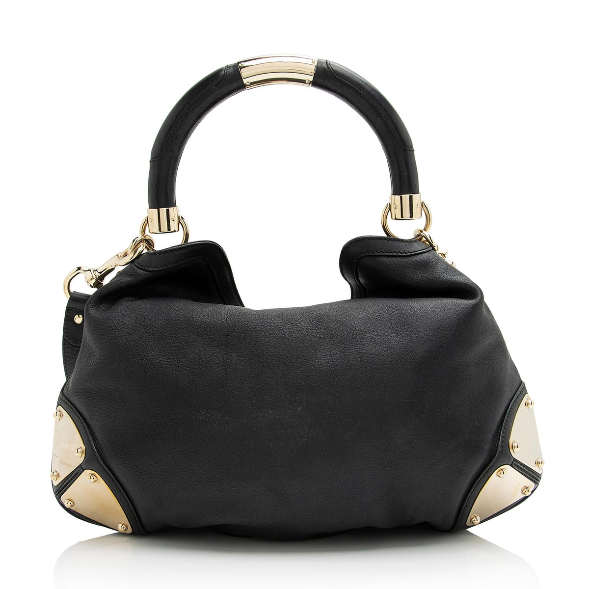 Gucci Leather Bamboo Indy Medium Satchel (SHF-23741)