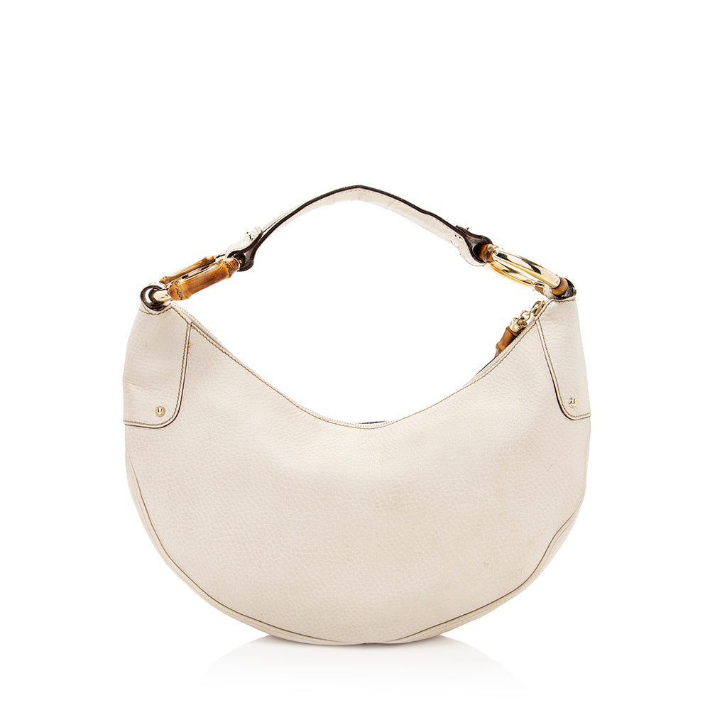 Gucci Leather Bamboo Ring Hobo (SHF-19976)