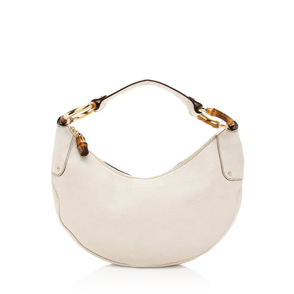 Gucci Leather Bamboo Ring Hobo (SHF-19976)