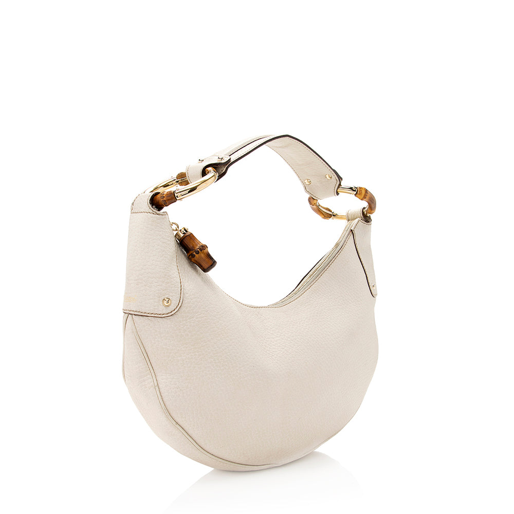 Gucci Leather Bamboo Ring Hobo (SHF-19976)
