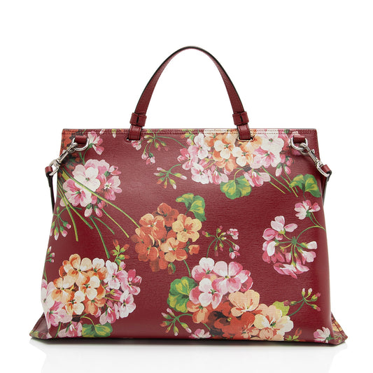 Gucci Leather Blooms Bamboo Daily Large Satchel (SHF-leOK1R)