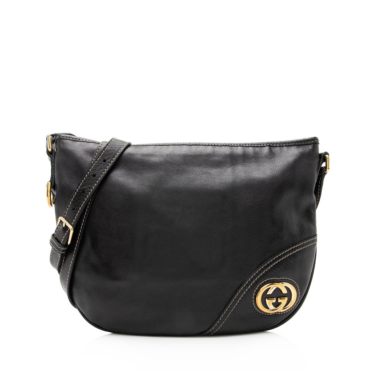 Gucci Leather Britt Messenger Bag (SHF-23050)