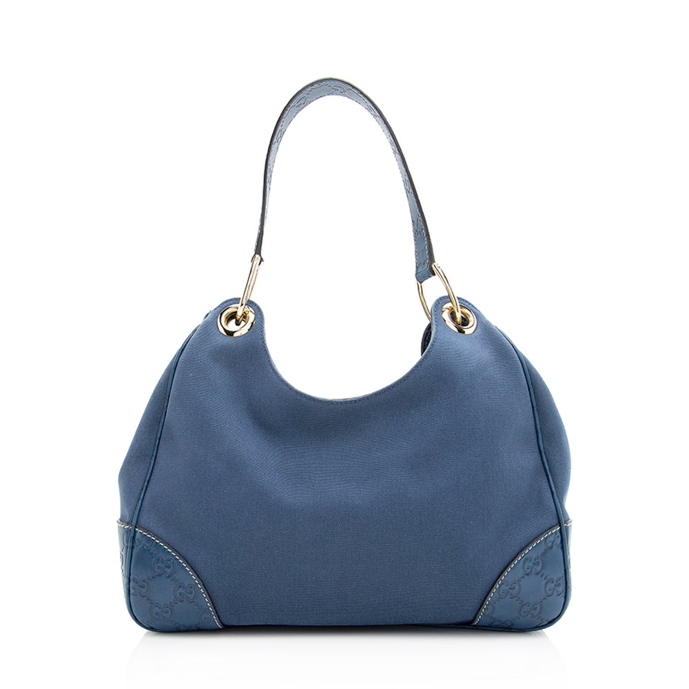 Gucci Leather Canvas Guccissima Hobo (SHF-19702)