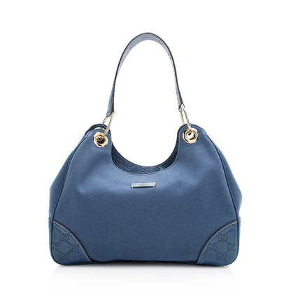 Gucci Leather Canvas Guccissima Hobo (SHF-19702)
