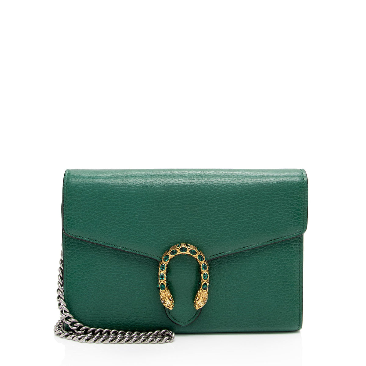 Gucci Leather Crystal Dionysus Chain Wallet (SHF-lfofdz)