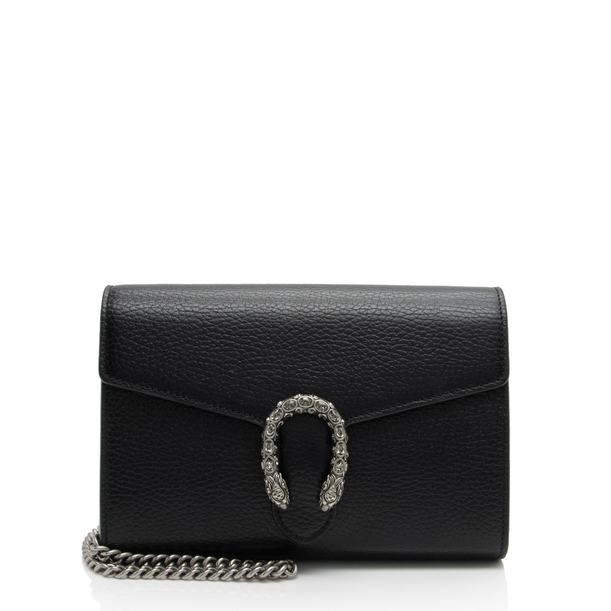 Gucci Leather Crystal Dionysus Chain Wallet (SHF-N4rGzu)