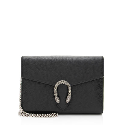 Gucci Leather Crystal Dionysus Chain Wallet