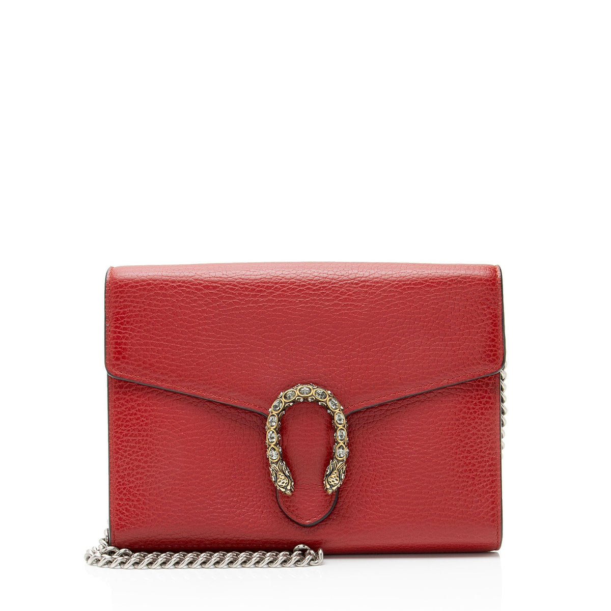Gucci Leather Crystal Dionysus Chain Wallet
