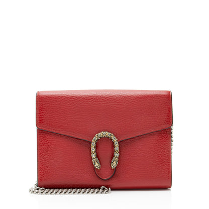 Gucci Leather Crystal Dionysus Chain Wallet