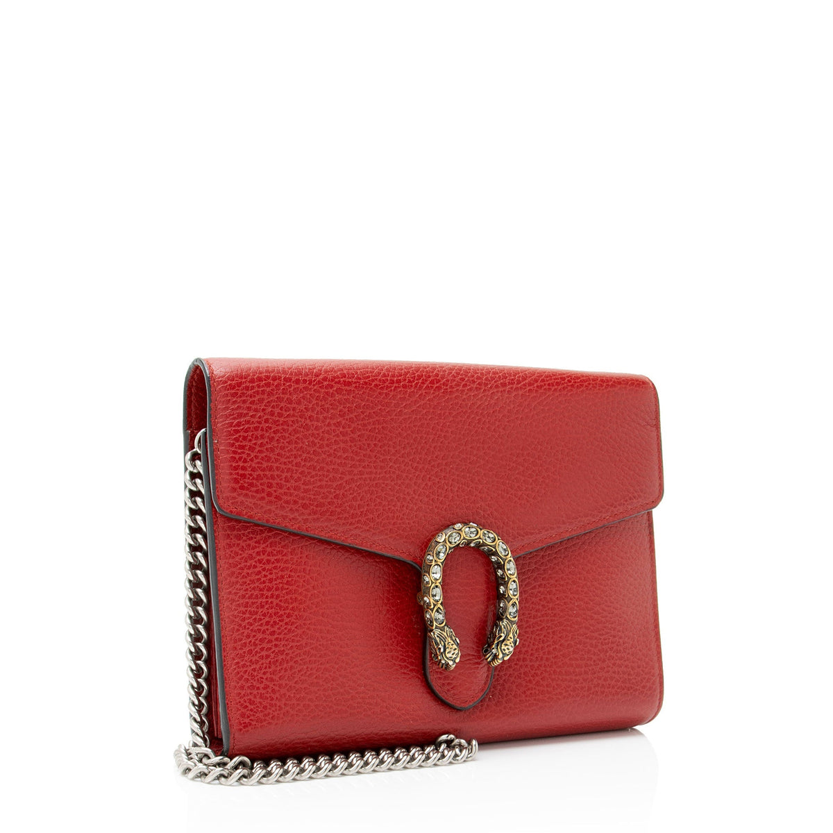 Gucci Leather Crystal Dionysus Chain Wallet