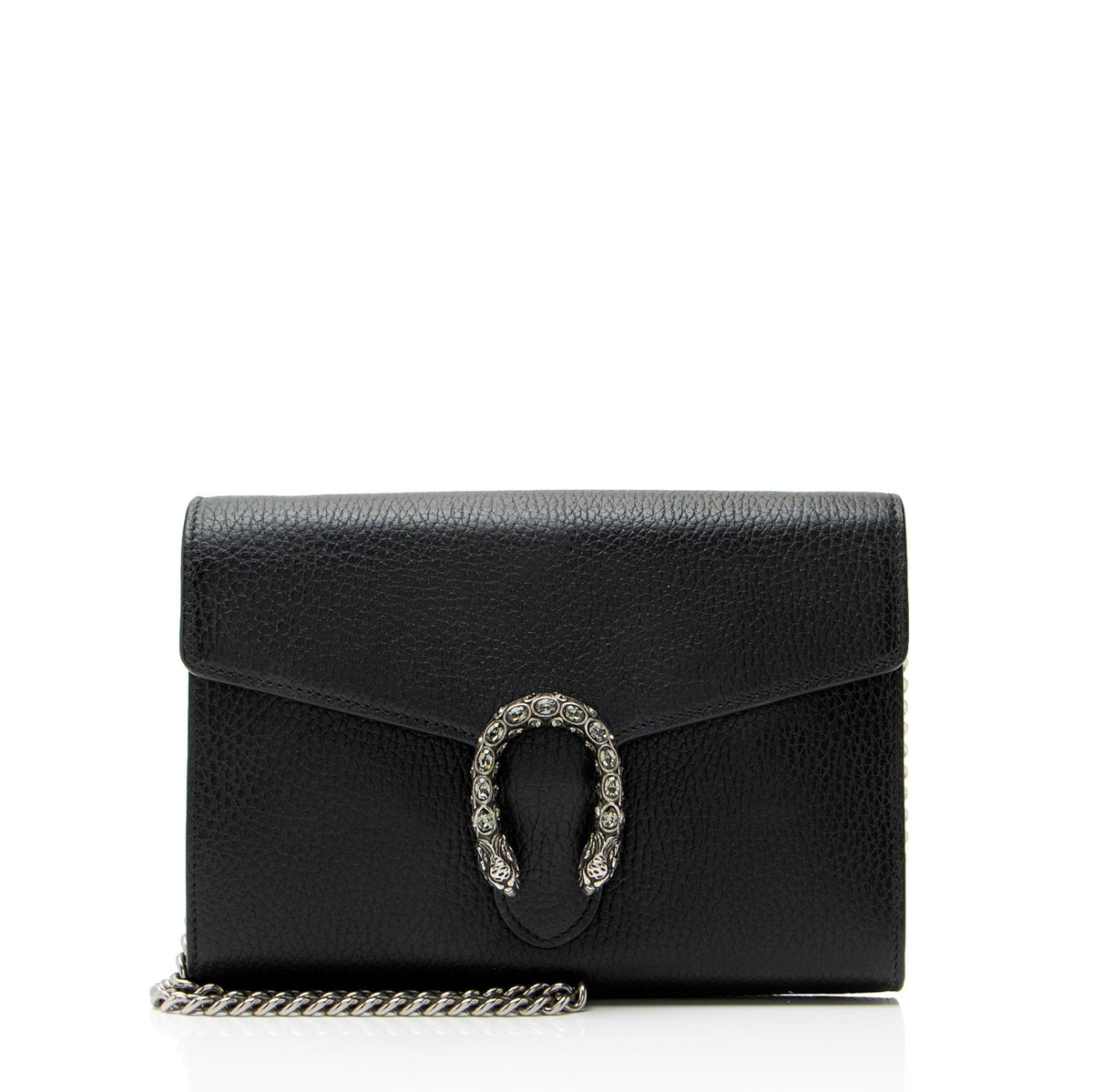 Gucci Leather Crystal Dionysus Chain Wallet