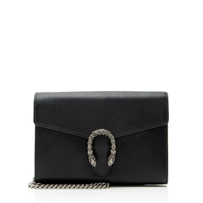 Gucci Leather Crystal Dionysus Chain Wallet