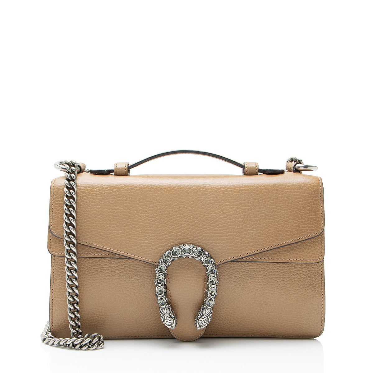 Gucci Leather Crystal Dionysus Small Top Handle