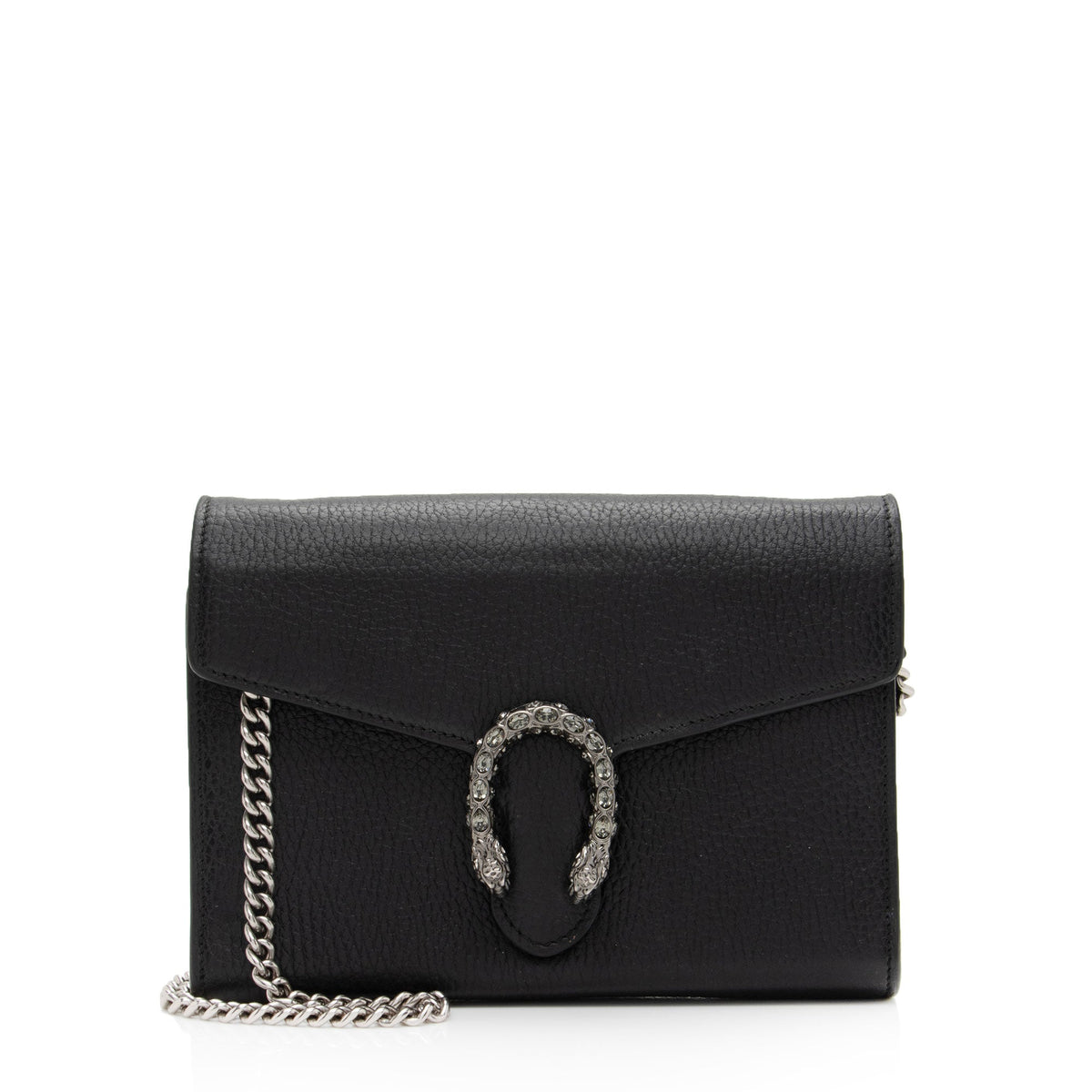 Gucci Leather Crystal Dionysus Chain Wallet (SHF-fJzaNK)