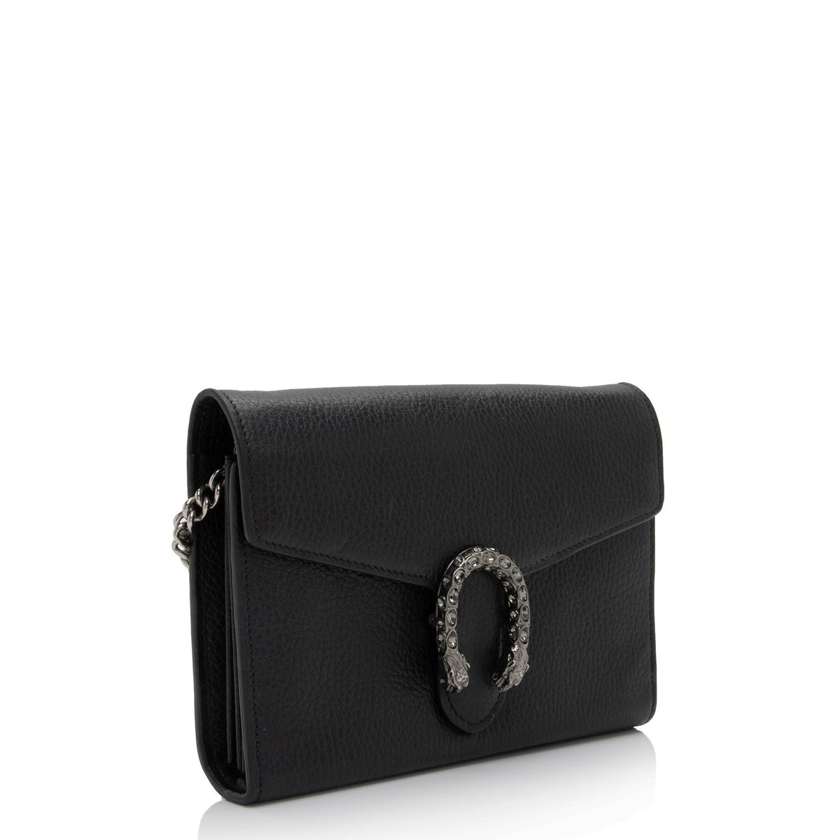 Gucci Leather Crystal Dionysus Chain Wallet (SHF-fJzaNK)