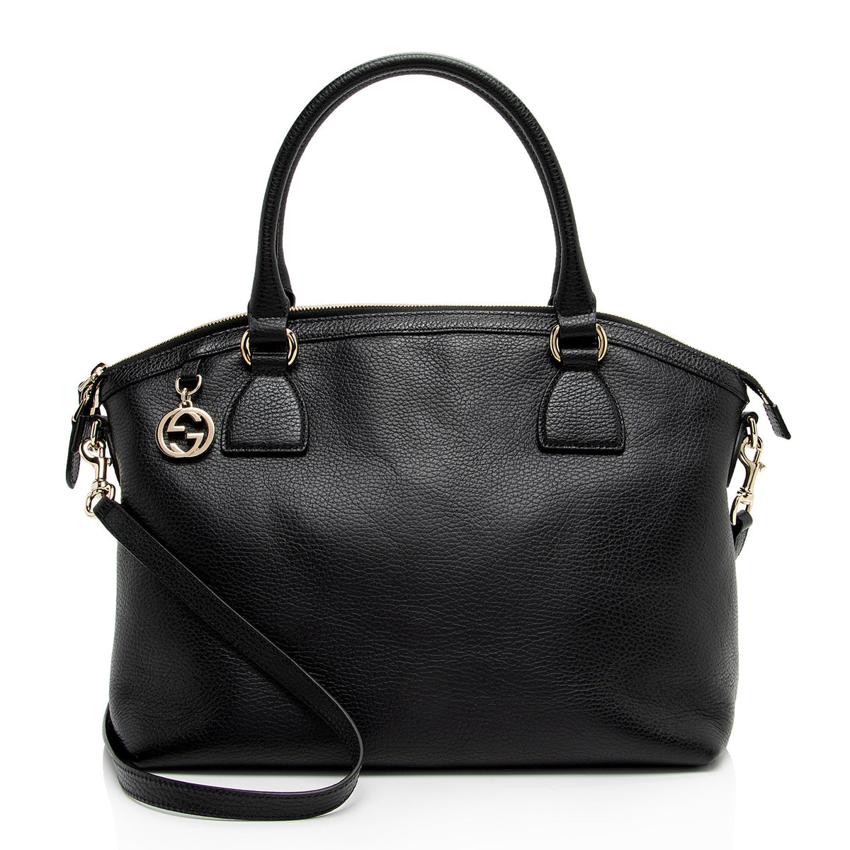 Gucci Leather GG Charm Dome Large Satchel (SHF-ijUjSb)