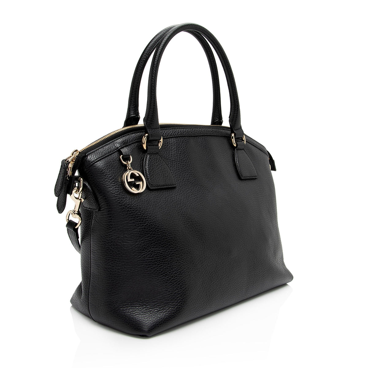 Gucci Leather GG Charm Dome Large Satchel (SHF-ijUjSb)